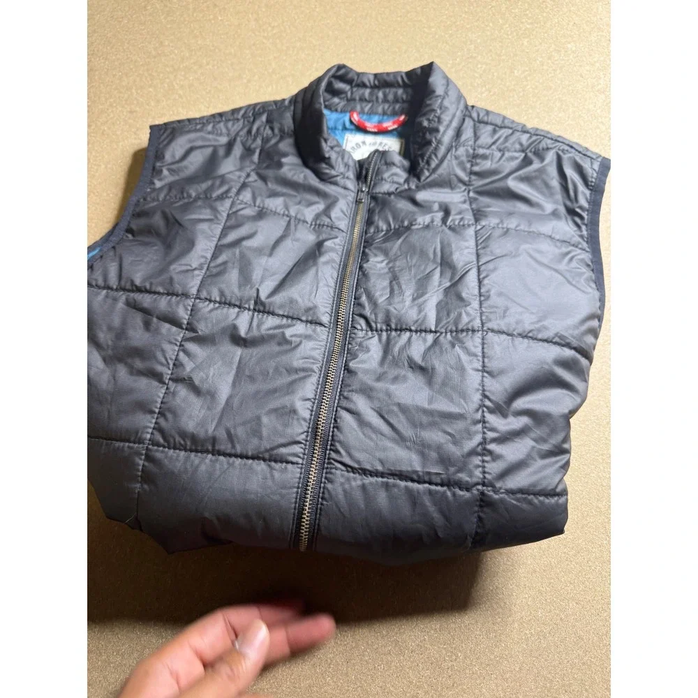 Iron and Resin Freedom Riders Quilted Vest Gray Puffer Full Zip Mens Medium